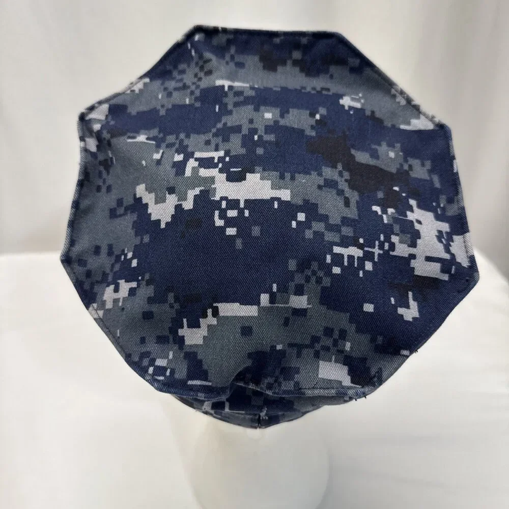 US Navy Blue Digital Camo 8 Point Working Utility Hat Cap Size 7 1/4 Military